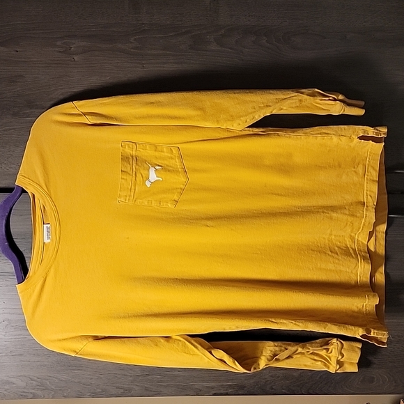 PINK victoria secret long sleeve tshirt. Gold color - Picture 1 of 6